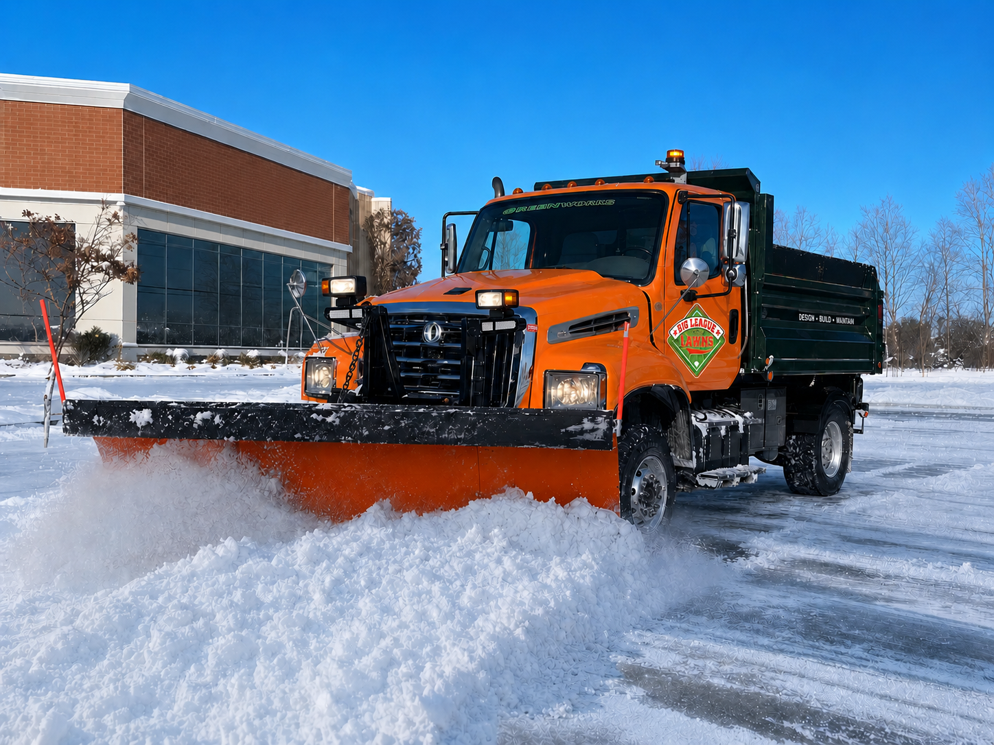 Professional snow removal service by Big League Lawns
